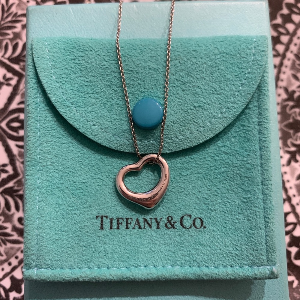 Tiffany & Co Elsa Peretti Open heart necklace and bracelet *SET* - Picture 1 of 4